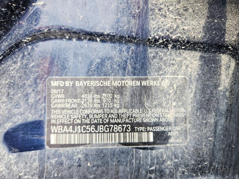 2018 Bmw 430i მანქანა იყიდება აუქციონზე, vin: WBA4J1C56JBG78673, აუქციონის ნომერი: 59403066