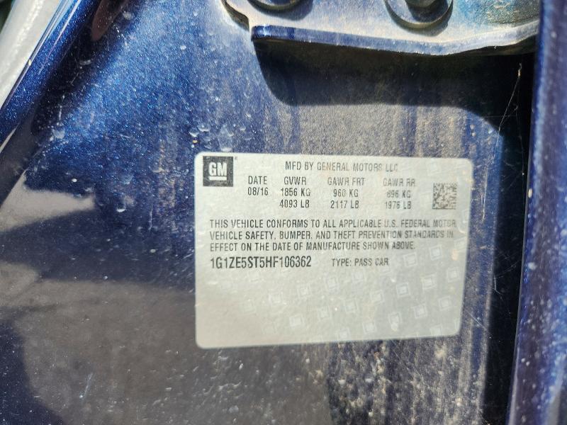 61534436 :رقم المزاد ، 1G1ZE5ST5HF106362 vin ، 2017 Chevrolet Malibu مزاد بيع