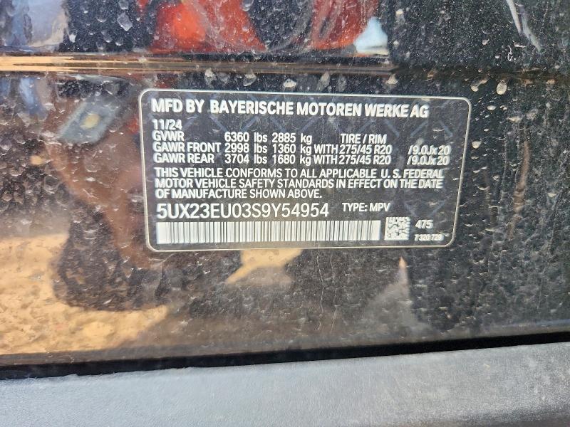 58814856 :رقم المزاد ، 5UX23EU03S9Y54954 vin ، 2025 Bmw X5 مزاد بيع