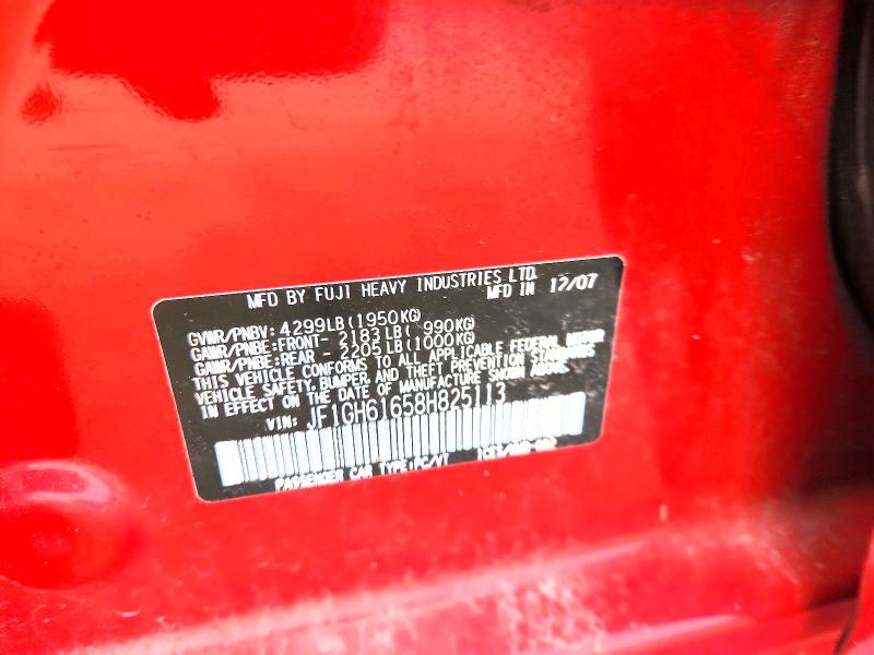 Продаж на аукціоні авто 2008 Subaru Impreza, vin: JF1GH61658H825113, номер лоту: 61223206