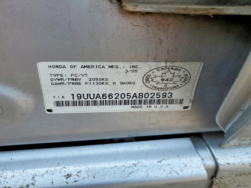 60978956 :رقم المزاد ، 19UUA66205A802593 vin ، 2005 Acura Tl مزاد بيع
