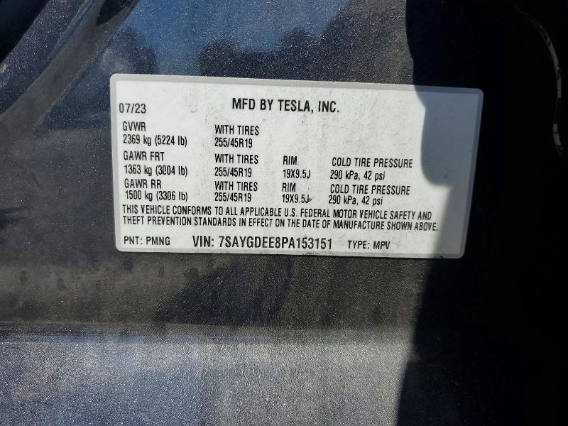 60650306 :رقم المزاد ، 7SAYGDEE8PA153151 vin ، 2023 Tesla Model Y مزاد بيع