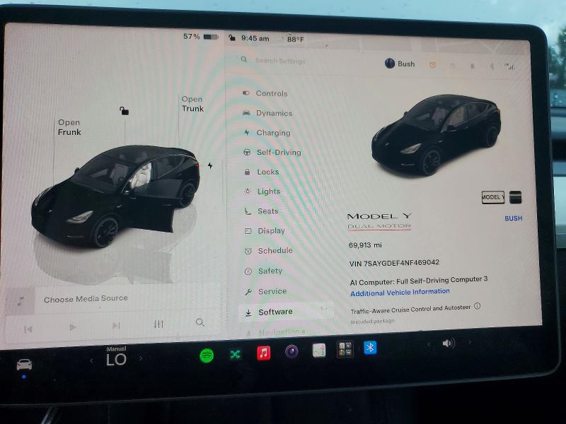 2022 Tesla Model Y მანქანა იყიდება აუქციონზე, vin: 7SAYGDEF4NF469042, აუქციონის ნომერი: 61852966