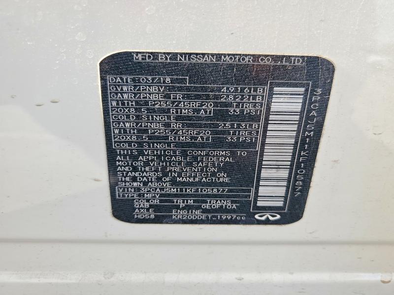 Продаж на аукціоні авто 2019 Infiniti Qx50, vin: 3PCAJ5M11KF105877, номер лоту: 62114946