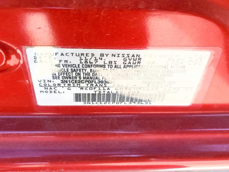 61053036 :رقم المزاد ، 3N1CE2CP0FL393631 vin ، 2015 Nissan Versa Note مزاد بيع