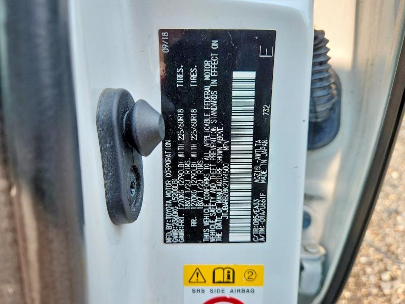 Aukcja sprzedaży 2019 Lexus Nx 300, vin: JTJBARBZ8K2194500, numer aukcji: 62155016