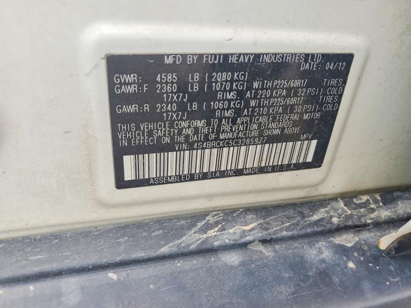 63367706 :رقم المزاد ، 4S4BRCKC5C3285977 vin ، 2012 Subaru Outback مزاد بيع