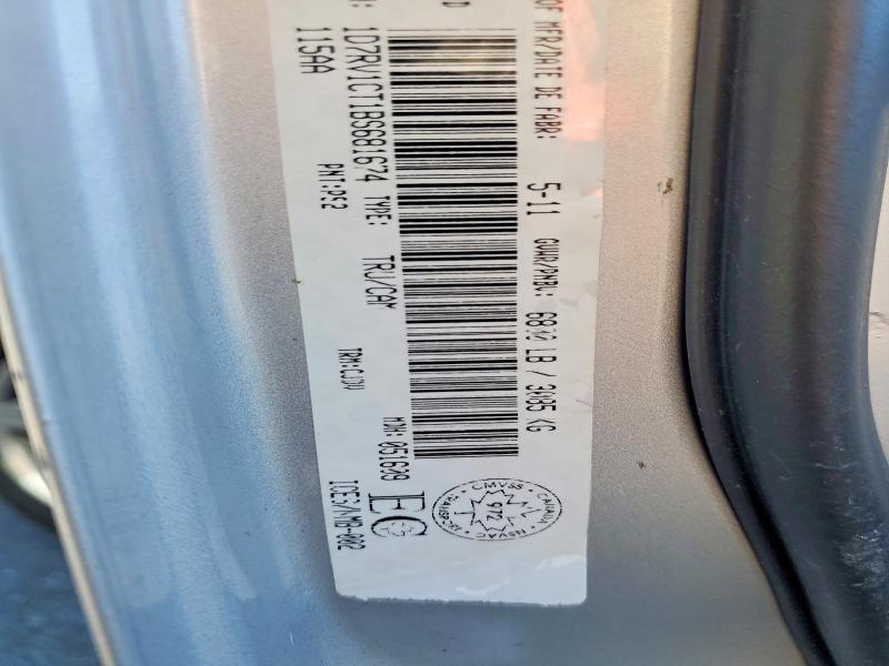 63055706 :رقم المزاد ، 1D7RV1CT1BS681674 vin ، 2011 Dodge Ram 1500 مزاد بيع