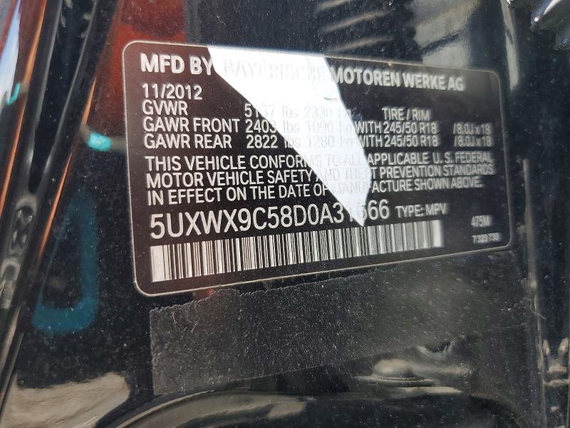 Aukcja sprzedaży 2013 Bmw X3, vin: 5UXWX9C58D0A31666, numer aukcji: 63054656