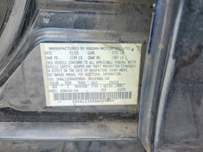 Aukcja sprzedaży 2006 Nissan Altima, vin: 1N4AL11E66N369684, numer aukcji: 59125456