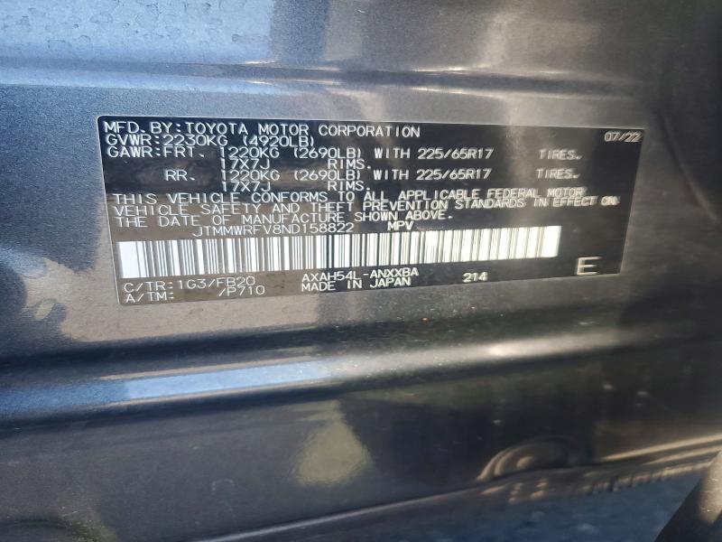 Продажа на аукционе авто 2022 Toyota Rav4, vin: JTMMWRFV8ND158822, номер лота: 61555716
