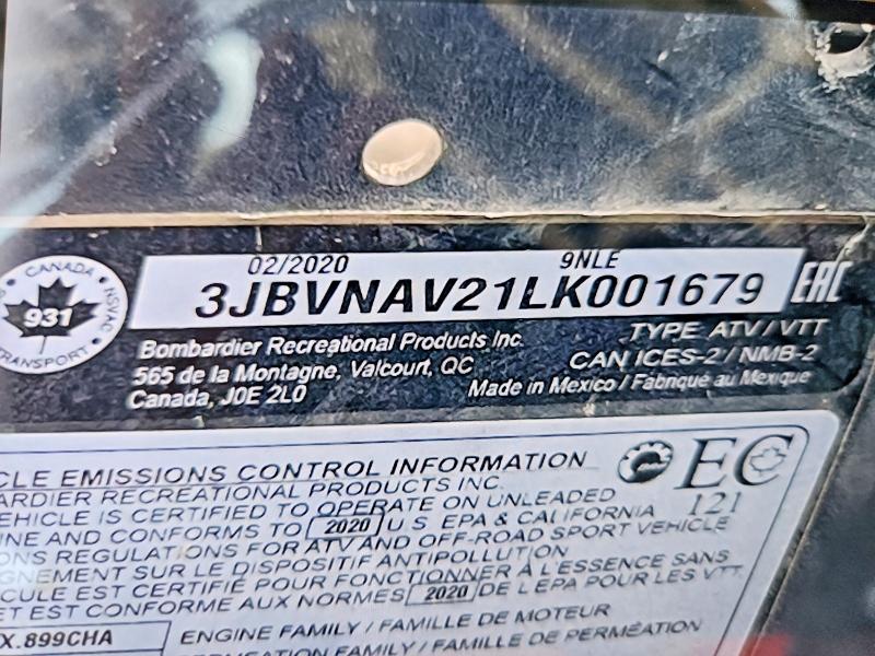 2020 Can-am Maverick X3 მანქანა იყიდება აუქციონზე, vin: 3JBVNAV21LK001679, აუქციონის ნომერი: 63240526