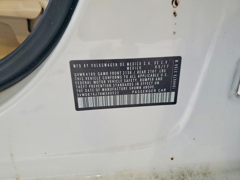 Продажа на аукционе авто 2017 Volkswagen Jetta, vin: 3VWDB7AJ7HM380522, номер лота: 62537686