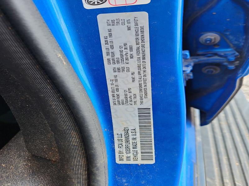 2022 Ram 1500 მანქანა იყიდება აუქციონზე, vin: 1C6SRFU96NN364421, აუქციონის ნომერი: 57420976