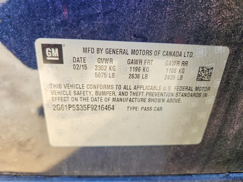 2015 Cadillac Xts მანქანა იყიდება აუქციონზე, vin: 2G61P5S35F9216464, აუქციონის ნომერი: 61980956