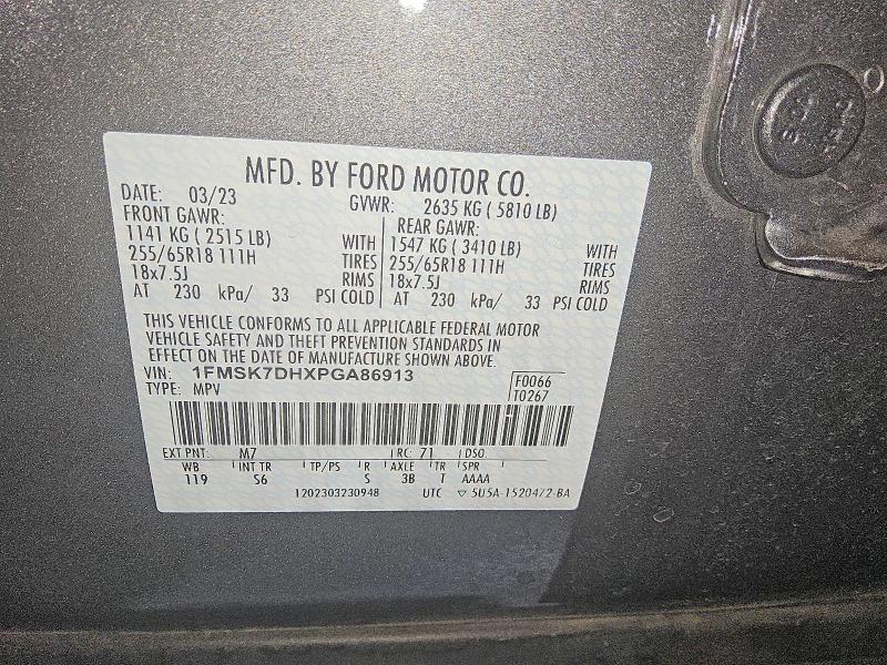 Продаж на аукціоні авто 2023 Ford Explorer, vin: 1FMSK7DHXPGA86913, номер лоту: 59896496