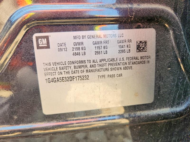 Продаж на аукціоні авто 2013 Buick Lacrosse, vin: 1G4GA5E32DF175232, номер лоту: 62992956