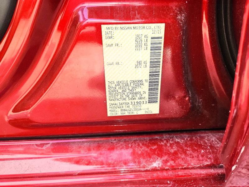 59810706 :رقم المزاد ، 1N4AL3AP3GN319033 vin ، 2016 Nissan Altima مزاد بيع