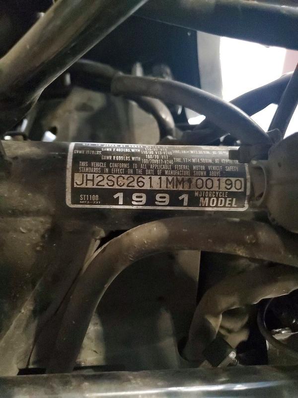 Продажа на аукционе авто 1991 Honda St1100, vin: JH2SC2611MM100190, номер лота: 59862666