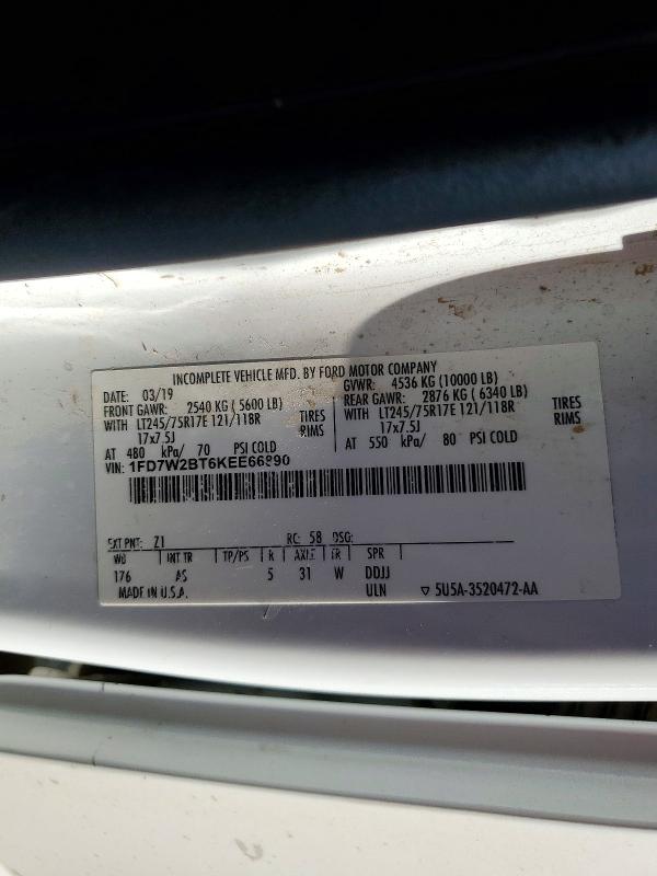 Aukcja sprzedaży 2019 Ford F250, vin: 1FD7W2BT6KEE66890, numer aukcji: 61149156