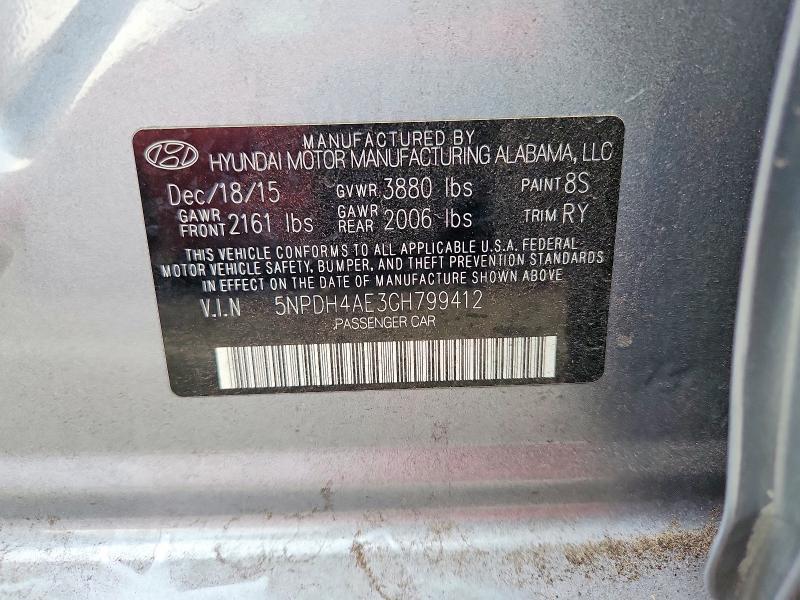 Aukcja sprzedaży 2016 Hyundai Elantra, vin: 5NPDH4AE3GH799412, numer aukcji: 60888196