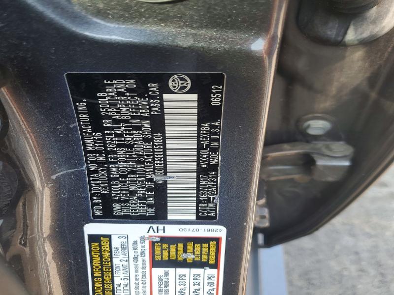 2016 Toyota Avalon Hybrid მანქანა იყიდება აუქციონზე, vin: 4T1BD1EB2GU051804, აუქციონის ნომერი: 62536456