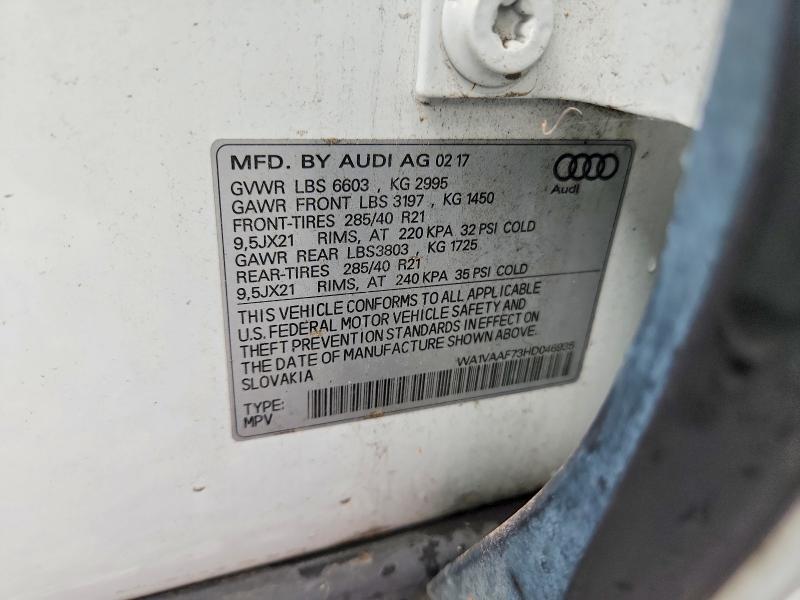Aukcja sprzedaży 2017 Audi Q7, vin: WA1VAAF73HD046935, numer aukcji: 63020906