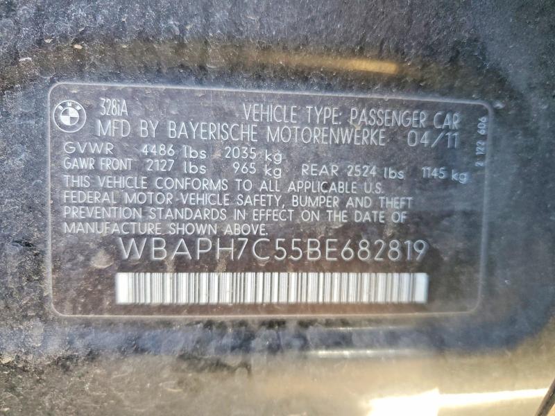 Продаж на аукціоні авто 2011 Bmw 328, vin: WBAPH7C55BE682819, номер лоту: 62698316