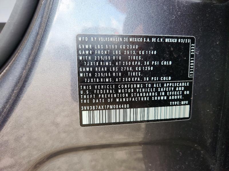 61950566 :رقم المزاد ، 3VV3B7AX1PM084480 vin ، 2023 Volkswagen Tiguan مزاد بيع