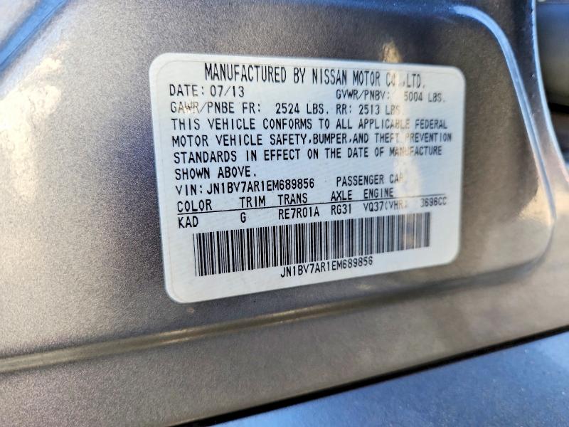 60234346 :رقم المزاد ، JN1BV7AR1EM689856 vin ، 2014 Infiniti Q50 مزاد بيع