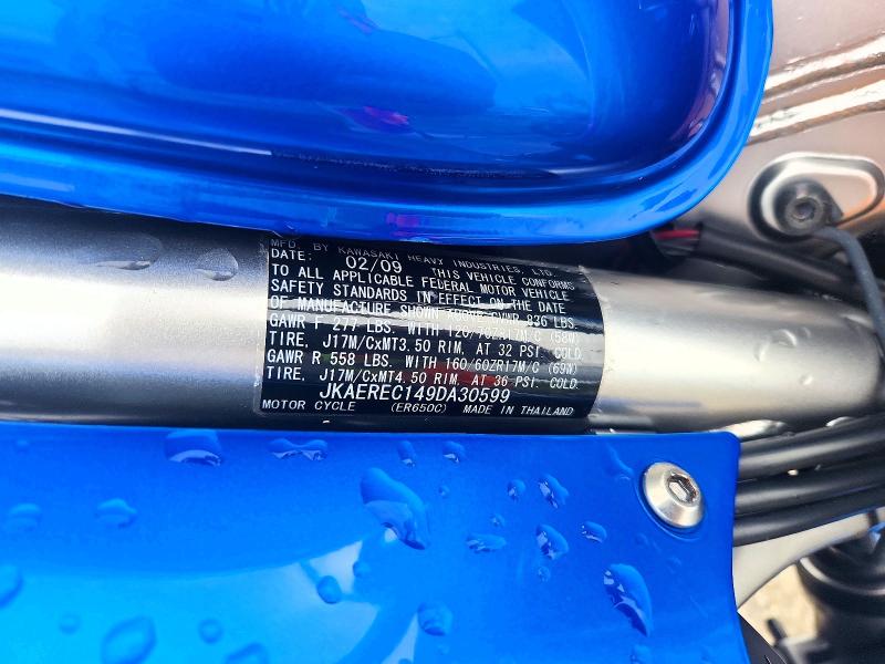 60406526 :رقم المزاد ، JKAEREC149DA30599 vin ، 2009 Kawasaki Er650 مزاد بيع