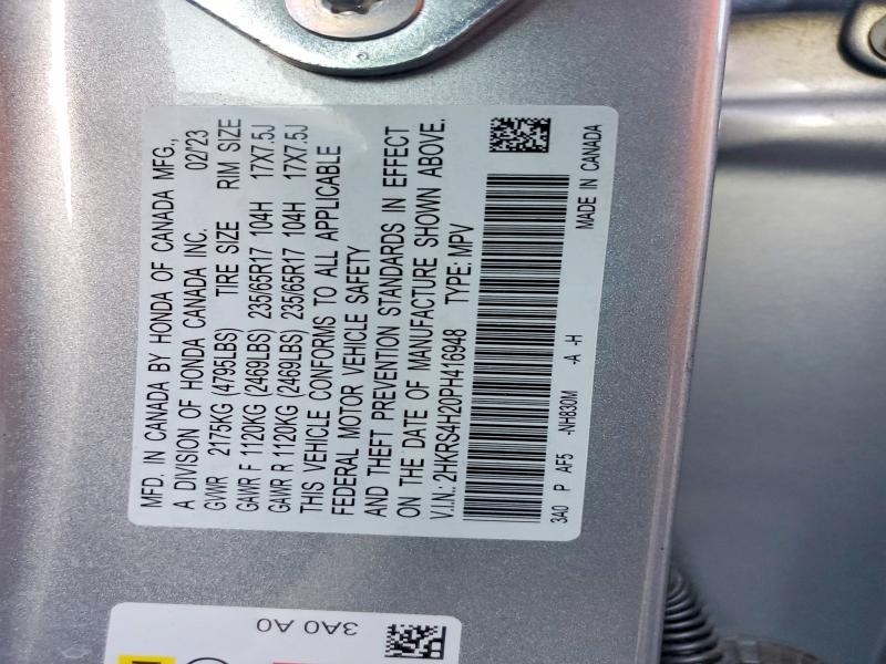 60690656 :رقم المزاد ، 2HKRS4H20PH416948 vin ، 2023 Honda Cr-v مزاد بيع