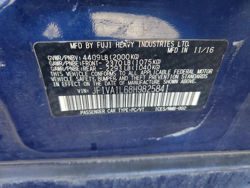 Продаж на аукціоні авто 2017 Subaru Wrx, vin: JF1VA1L68H9825841, номер лоту: 59274966