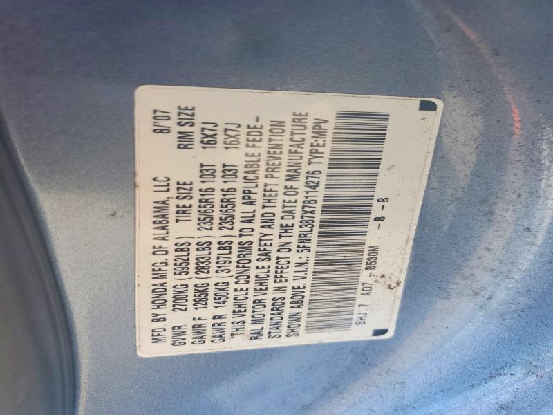 Aukcja sprzedaży 2007 Honda Odyssey, vin: 5FNRL387X7B114276, numer aukcji: 60279356