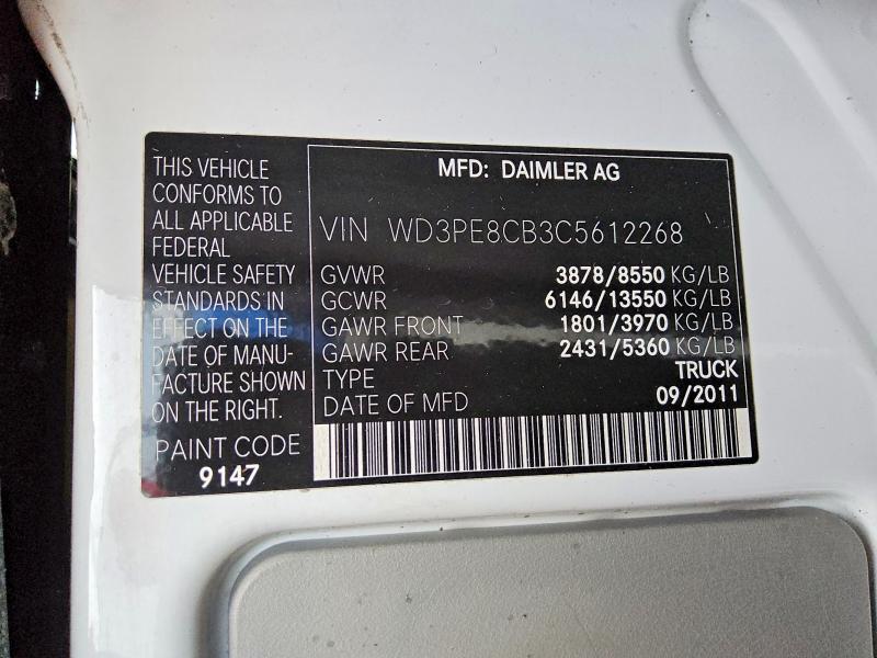 Aukcja sprzedaży 2012 Mercedes-benz Sprinter, vin: WD3PE8CB3C5612268, numer aukcji: 59716956