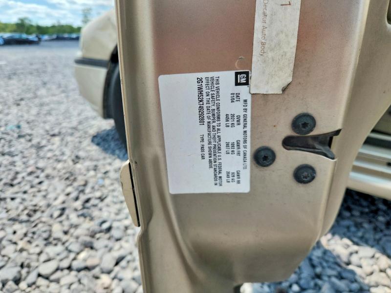 Продаж на аукціоні авто 2004 Chevrolet Impala, vin: 2G1WH52K749292801, номер лоту: 61965416