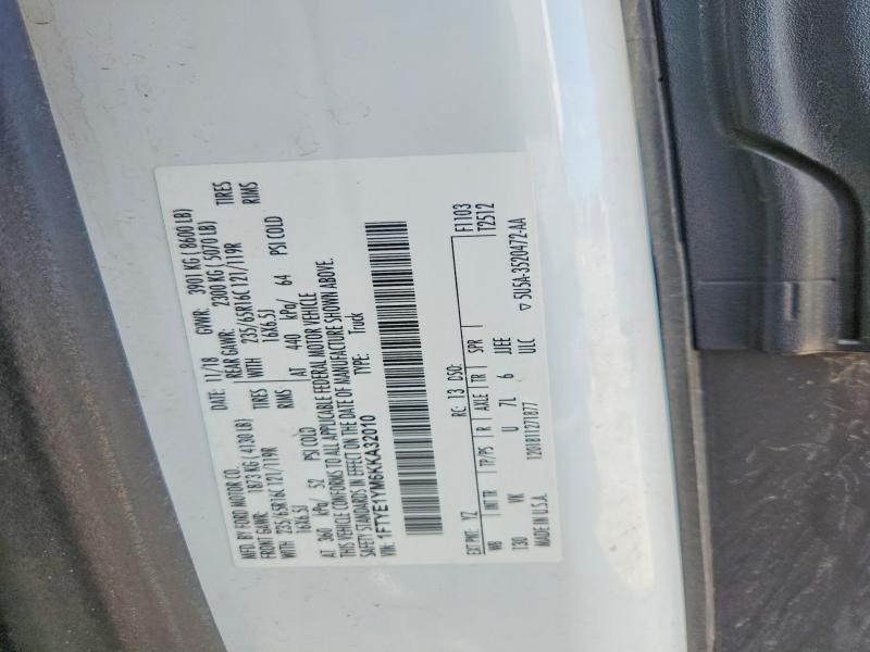 61307856 :رقم المزاد ، 1FTYE1YM6KKA32010 vin ، 2019 Ford Transit مزاد بيع