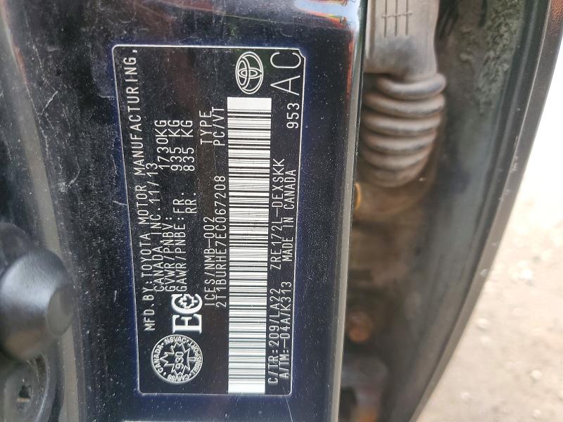 62604206 :رقم المزاد ، 2T1BURHE7EC067208 vin ، 2014 Toyota Corolla مزاد بيع