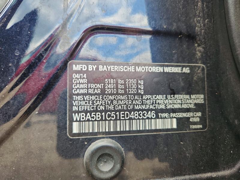 Aukcja sprzedaży 2014 Bmw 535, vin: WBA5B1C51ED483346, numer aukcji: 62090886