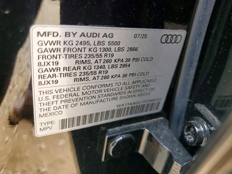 Aukcja sprzedaży 2025 Audi Q5, vin: WA11AAGU1S2066333, numer aukcji: 61046316