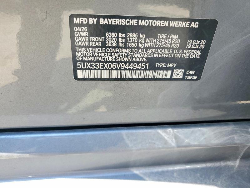 Продажа на аукционе авто 2027 Bmw X6, vin: 5UX33EX06V9449451, номер лота: 60104716