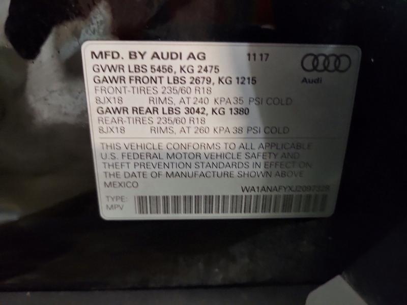 Продажа на аукционе авто 2018 Audi Q5, vin: WA1ANAFYXJ2097328, номер лота: 61278596
