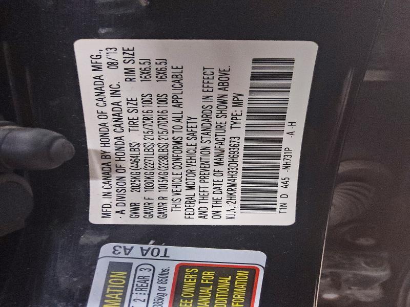60602516 :رقم المزاد ، 2HKRM4H33DH693673 vin ، 2013 Honda Cr-v مزاد بيع