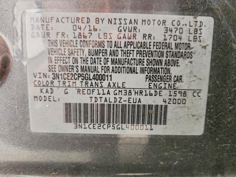 Aukcja sprzedaży 2016 Nissan Versa Note, vin: 3N1CE2CP5GL400011, numer aukcji: 61387606