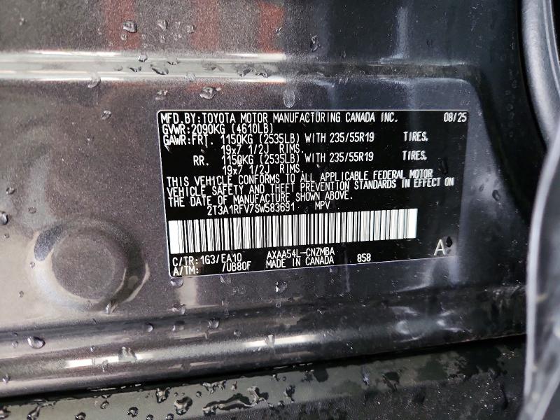 62453046 :رقم المزاد ، 2T3A1RFV7SW583691 vin ، 2025 Toyota Rav4 مزاد بيع