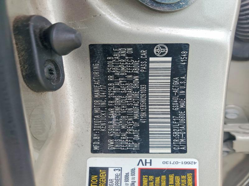 63201476 :رقم المزاد ، 4T1BK1EB5HU261093 vin ، 2017 Toyota Avalon مزاد بيع
