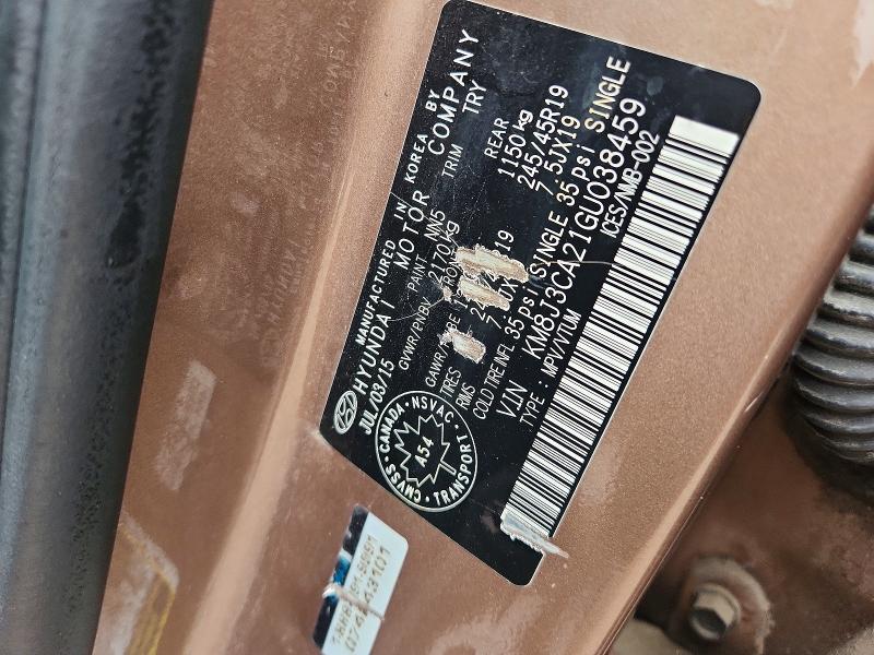 Продажа на аукционе авто 2016 Hyundai Tucson, vin: KM8J3CA21GU038459, номер лота: 60187366