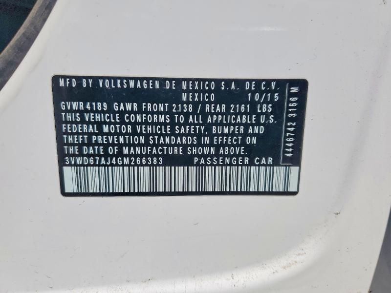 Продаж на аукціоні авто 2016 Volkswagen Jetta, vin: 3VWD67AJ4GM266383, номер лоту: 85772685