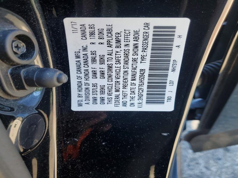 Продажа на аукционе авто 2018 Honda Civic, vin: 2HGFC2F76JH509428, номер лота: 60772166