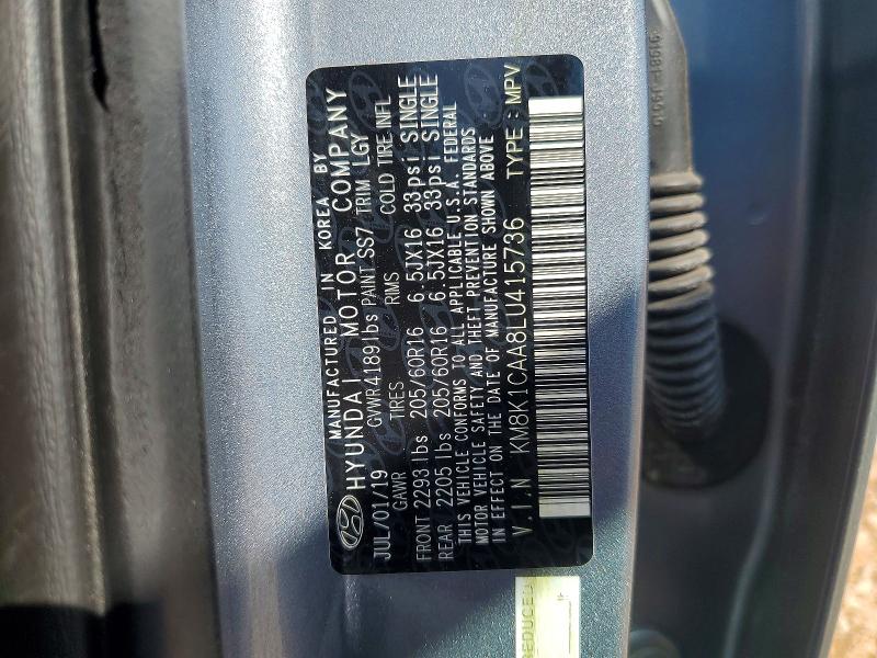 Продаж на аукціоні авто 2020 Hyundai Kona, vin: KM8K1CAA8LU415736, номер лоту: 60394636